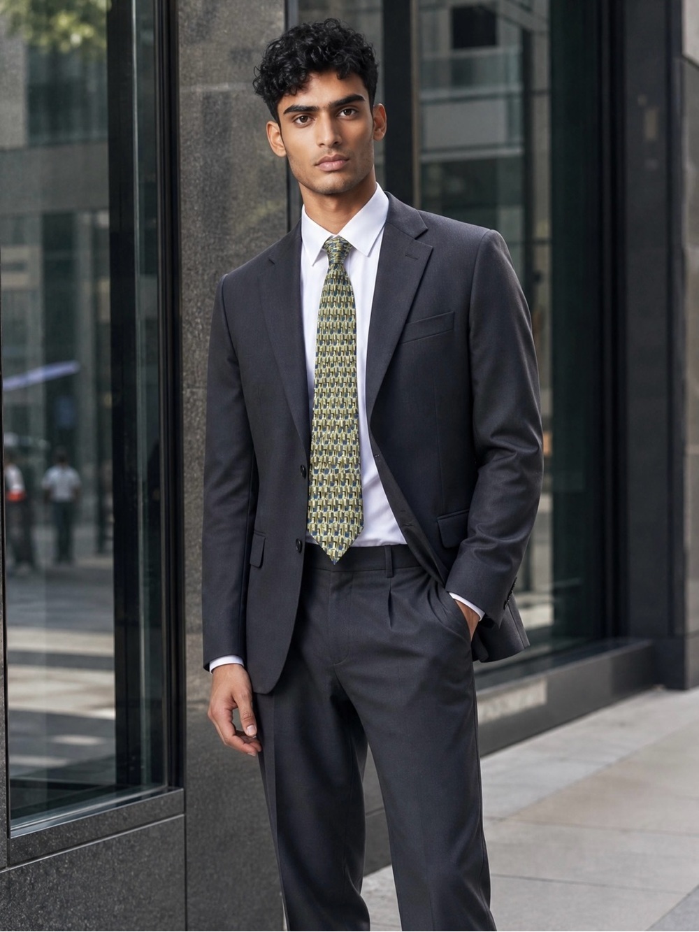 J. Garcia Abstract Print Silk Tie